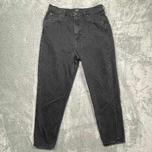 GAP Mom Jeans Womens 8/29 Black High Rise Tapered Leg 100% Cotton Denim